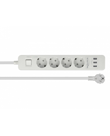 DeLock socket strip 4-way USB Kolor: BIAŁY