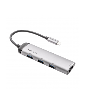 Verbatim USB-C multiport hub 4xUSB 3.2 silver