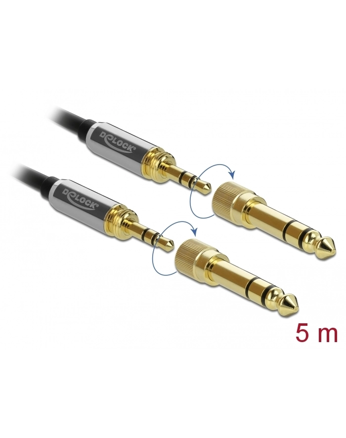 DeLOCK jack 3.5mm St> St screw. 5m - 3Pin> screw adapter główny