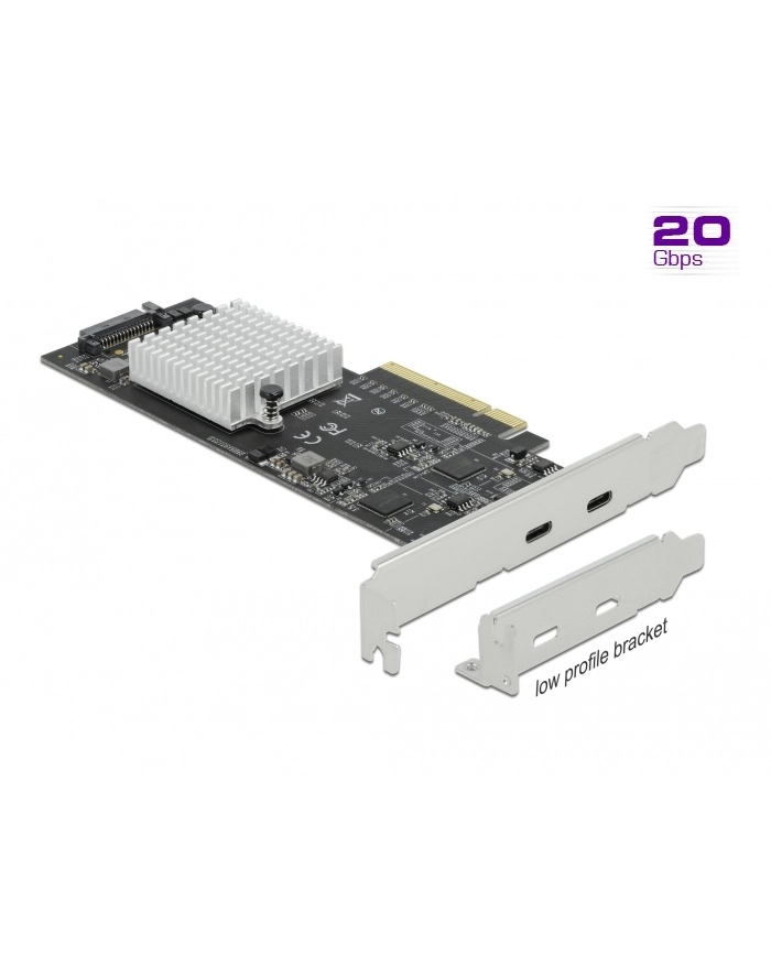 DeLOCK PCIe x8> 2xext. USB 20 Gbps USB-C - 89009 główny