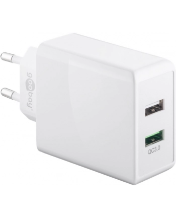 Goobay USB 2Port 28W USB-A / QC3.0 Kolor: BIAŁY - 44957