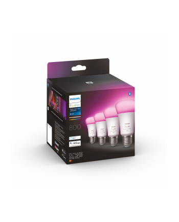 Philips Hue E27 pack of four 4x570lm 60W - White ' Col. Amb.