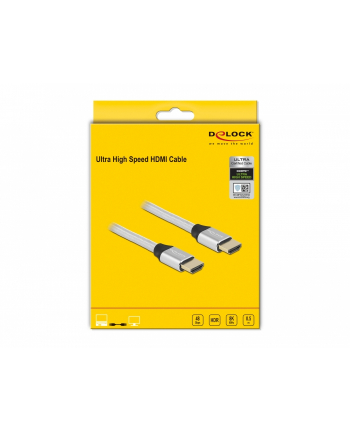DeLOCK UHS HDMI 48Gbps 8K 60Hz 0.5m silver - 85365