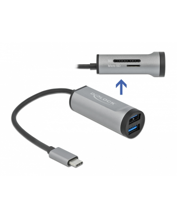 DeLOCK 2PUSB 3.2 Gen1 Hub + USB-C / SD + MSD - 64115