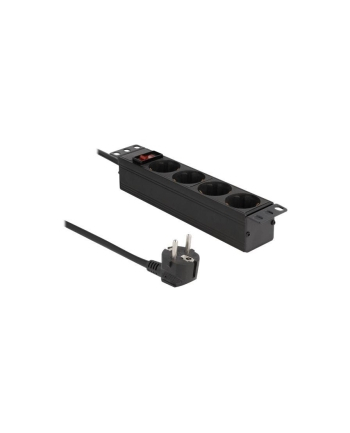 DeLock 10 socket strip 4-way 1U bk - with pczerwonyective contact switch