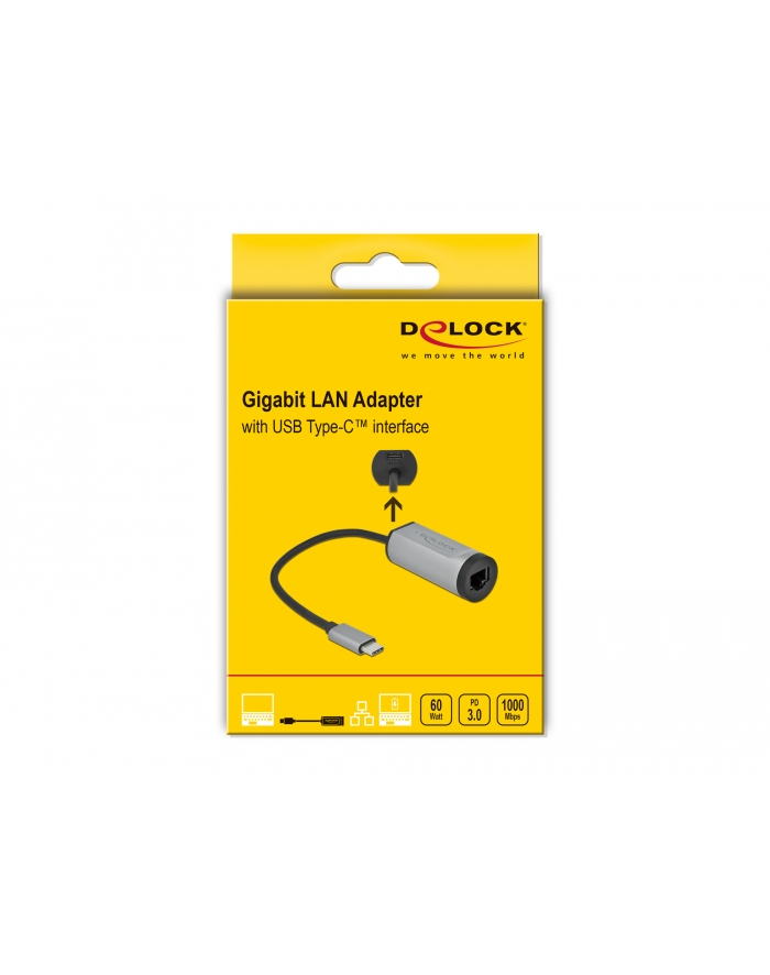 DeLOCK USB C ADAP GB LAN + PD - 64116 główny