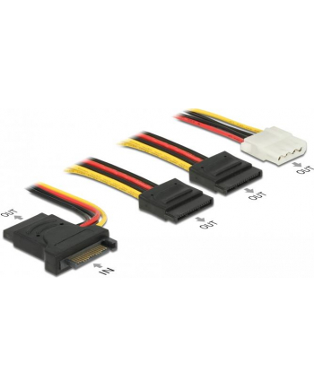 DeLOCK SATA 15P St> 3xSATA + 1xMolex - 4 pin socket 20 cm (PCB)