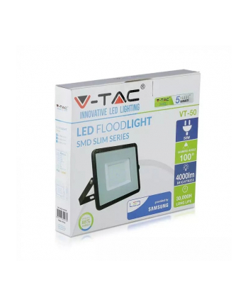 v-tac Projektor LED 50W 3000K 4000lm Czarny IP65