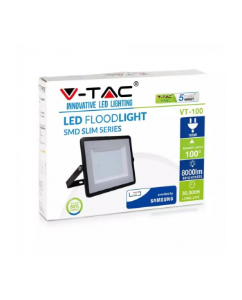 v-tac Projektor LED 100 W 4000K 8000lm Czarny