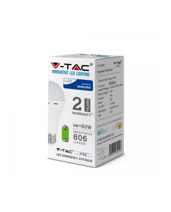 v-tac Żarówka LED Smart E27 9W A70 3000K