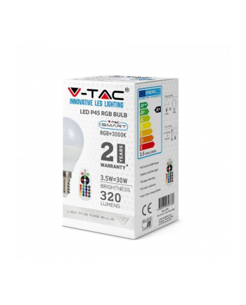 v-tac Żarówka LED Smart E14 3,5W P45 RGB+4000K