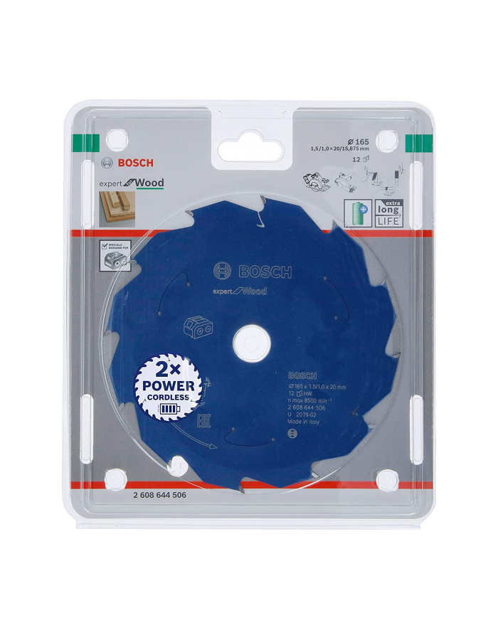 bosch powertools Bosch circular saw blade EfW 165x20x1.5 / 1x12T - 2608644506 główny