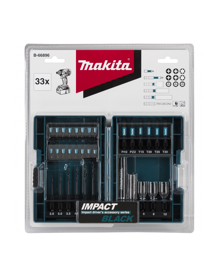 Makita drill bit set 33 pieces B-66896 główny