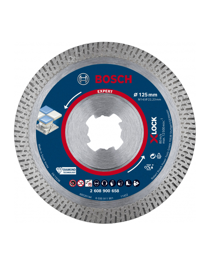 bosch powertools Bosch X-Lock HC Dia TS 125x22.23x1.6x10 - 2608900658 EXPERT RANGE główny