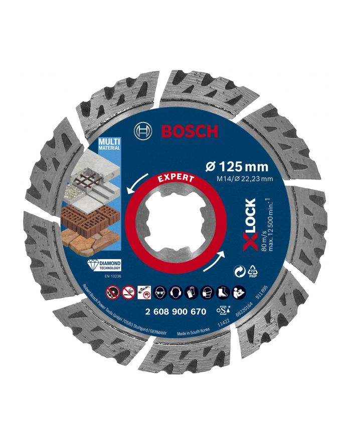 bosch powertools Bosch X-LOCK MultiMat 125x22.23x2.4x12 - 2608900670 EXPERT RANGE główny