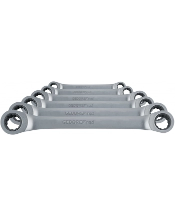 Gedore Red double ring ratchet wrench set 6 pieces - SW8-19mm 3300898 nr 1
