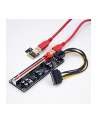 qoltec Riser PCI-E 1x -  16x | USB 3.0 | ver.009S Plus | SATA/PCI-E     6 pin - nr 4