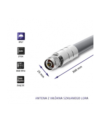 qoltec Antena LoRa | 3dBi | Zewnętrzna