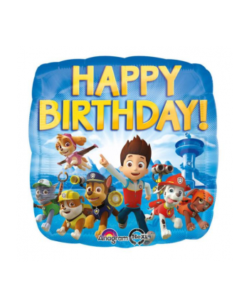 godan Balon foliowy 18''; SQR '';Happy Birthday'';Paw Patrol