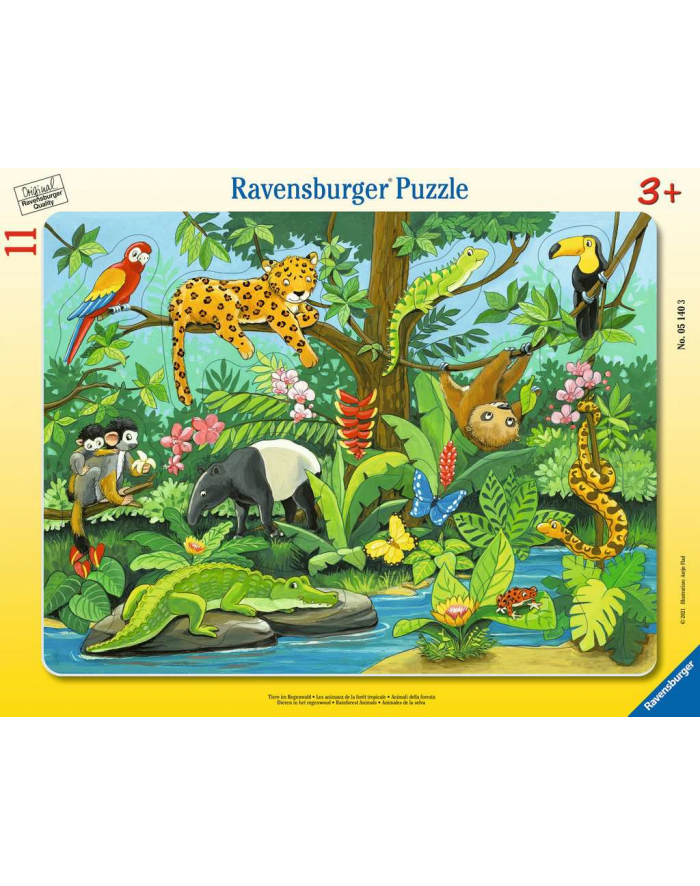 Puzzle 11el Co tu pasuje? Zwierzat deszczowego lasu 051403 RAVENSBURGER główny