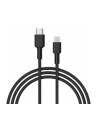 aukey CB-CL02 Black nylonowy kabel Lightning-USB C | USB Power Delivery USB-PD | 1.2m | certyfikat MFi Apple - nr 12