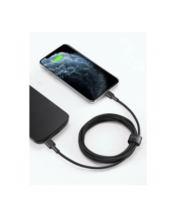 aukey CB-CL03 Black nylonowy kabel Lightning-USB C | USB Power Delivery USB-PD | 2m | certyfikat MFi Apple