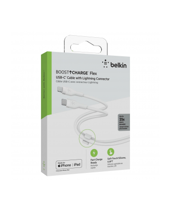 belkin Kabel BoostCharge USB-C do Lightning silikonowy 2m, biały