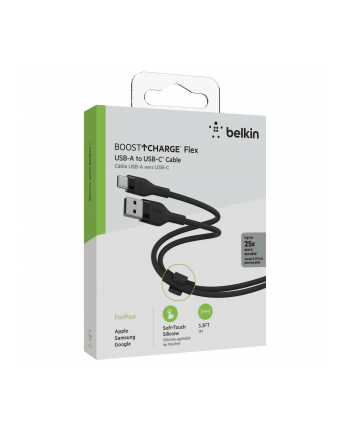 belkin Kabel BoostCharge USB-A do USB-C silikonowy 1m, czarny