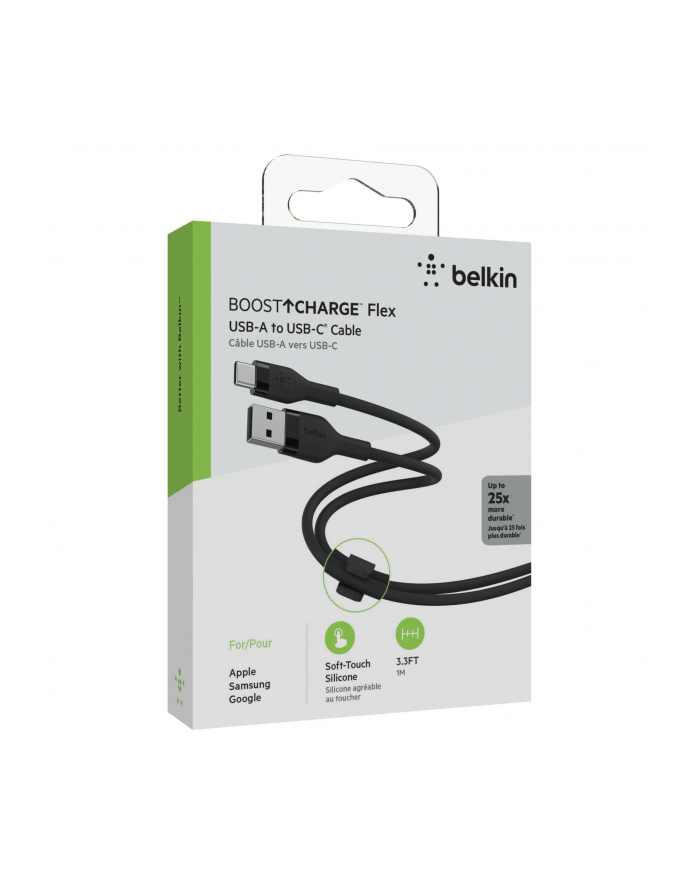 belkin Kabel BoostCharge USB-A do USB-C silikonowy 1m, czarny główny