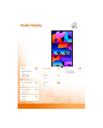 apple Studio Display - Standard Glass - VESA Mount Adapter (Stand not included)