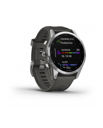 Garmin Fenix 7S srebrny z grafitowym paskiem