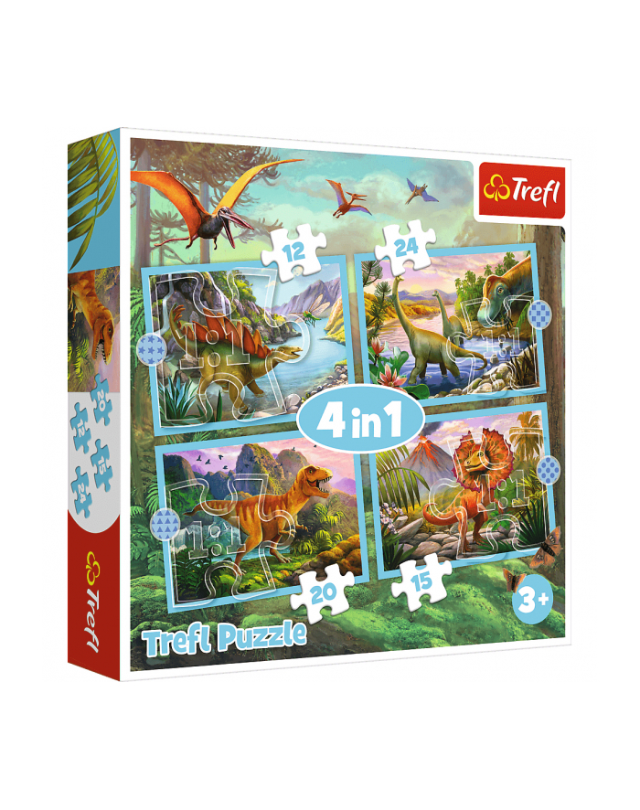 Puzzle 4w1 Wyjątkowe dinozaury 34609 Trefl główny