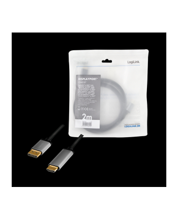 logilink Kabel DisplayPort 4K/60 Hz,DP do HDMI aluminiowy 2m