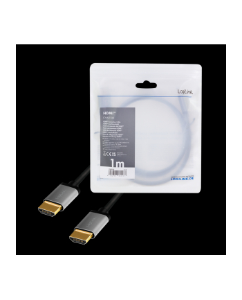 logilink Kabel HDMI 4K/60Hz, aluminium 1m Czarny