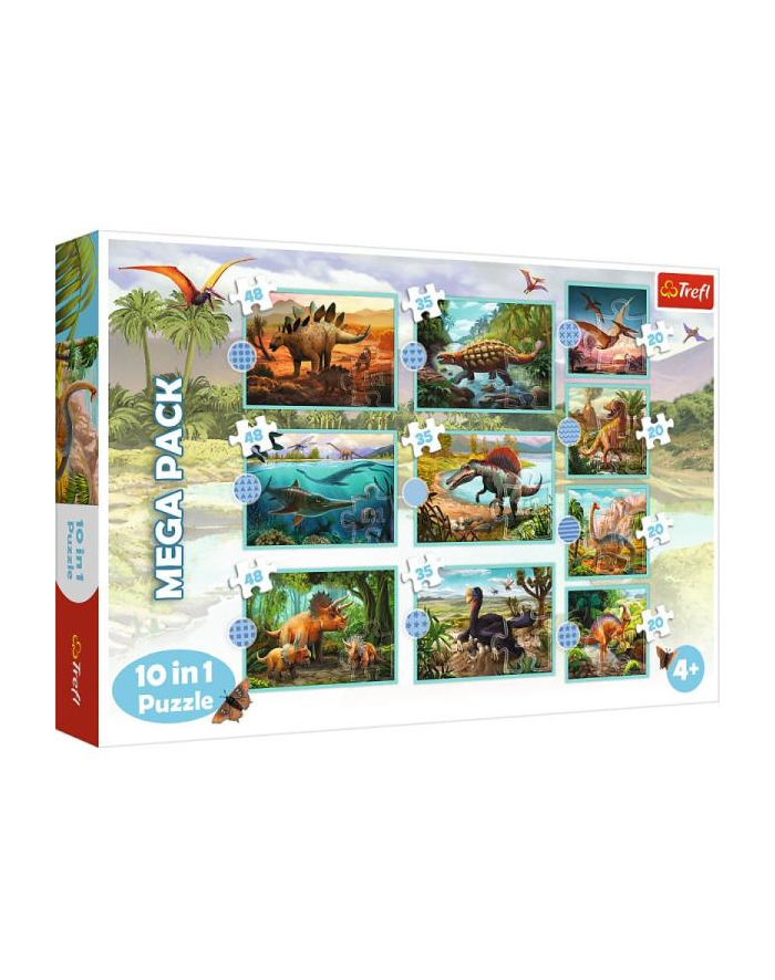 Puzzle 10w1 W świecie dinozaurów 90390 Trefl główny