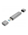 digitus Czytnik kart 3-portowy USB Typ C/ USB 3.0 SuperSpeed SD Micro SD HQ  aluminium Szary - nr 21