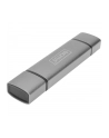 digitus Czytnik kart 3-portowy USB Typ C/ USB 3.0 SuperSpeed SD Micro SD HQ  aluminium Szary - nr 22