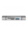 digitus Czytnik kart 3-portowy USB Typ C/ USB 3.0 SuperSpeed SD Micro SD HQ  aluminium Szary - nr 30