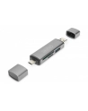 digitus Czytnik kart 3-portowy USB Typ C/ USB 3.0 SuperSpeed SD Micro SD HQ  aluminium Szary - nr 34