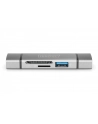 digitus Czytnik kart 3-portowy USB Typ C/ USB 3.0 SuperSpeed SD Micro SD HQ  aluminium Szary - nr 36