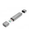 digitus Czytnik kart 3-portowy USB Typ C/ USB 3.0 SuperSpeed SD Micro SD HQ  aluminium Szary - nr 3