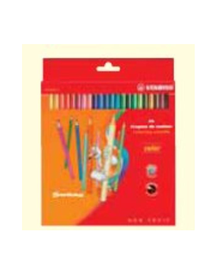 Kredki drewniane STABILO color etui kartonowe z zawieszką 24 szt. neon 1924/77-01 główny