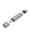 digitus Czytnik kart 3-portowy USB Typ C/ USB 3.0 SuperSpeed SD Micro SD HQ  aluminium Szary - nr 23