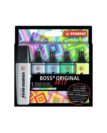 Zakreślacze STABILO BOSS ORIGINAL ARTY etui 5 szt. kolory chłodne 70/5-02-2-20 nr 1