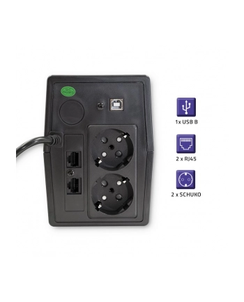 qoltec Zasilacz awaryjny UPS | 450VA | 240W | LCD | USB | RJ45 nr 2