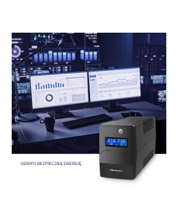 qoltec Zasilacz awaryjny UPS | Monolith | 650VA | 360W | LCD | USB |    RJ45 nr 2