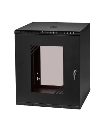 NETRACK Hanging Cabinet ECO-Line Rack 19inch 12U / 450mm - Kolor: CZARNY glass door nr 1
