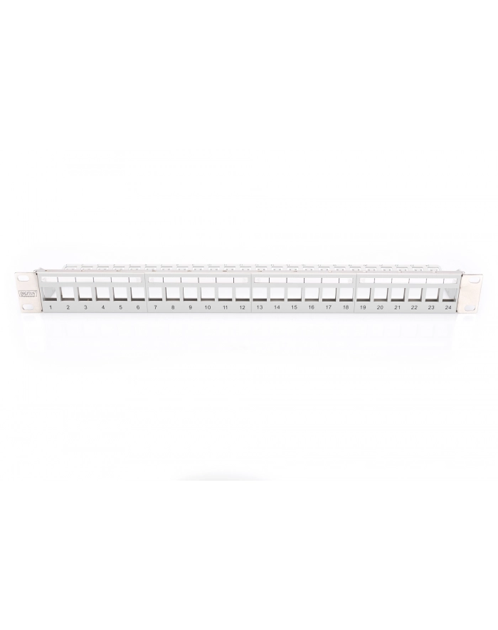 DIGITUS Modular Patch Panel Shielded 24-port Blank 1U Rack Mount Color Gray transp. labeling field główny