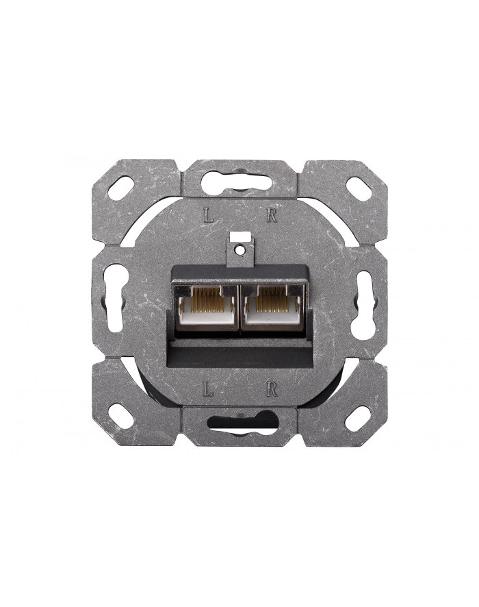 DIGITUS MODULARNY wall outlet 2xRJ45 Kolor: BIAŁY Cat6a fully shielded flush mount horizontal cable installation główny
