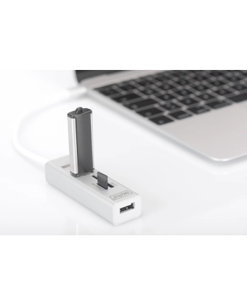 DIGITUS HUB/Koncentrator 3-portowy OTG USB Typ C USB 2.0 HighSpeed czytnik kart SD/Micro SD aluminium nr 2